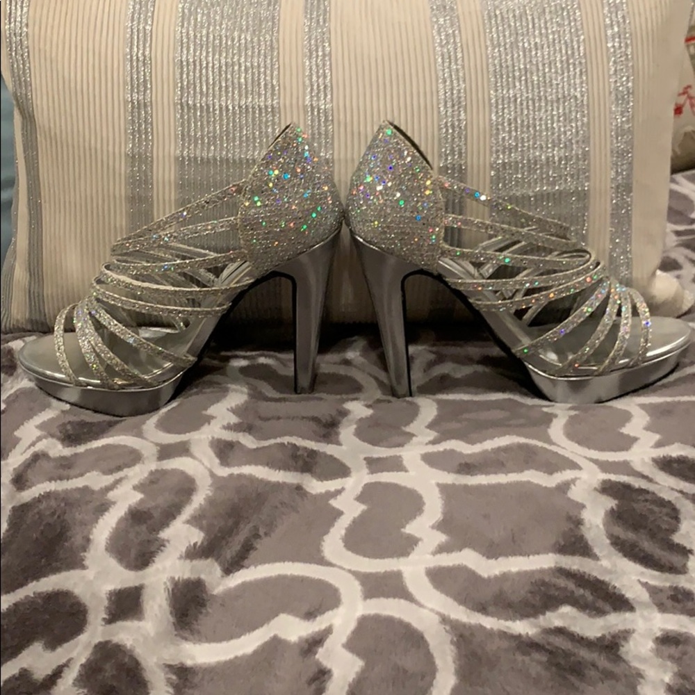 Touch Ups Silver Sparkle Heels